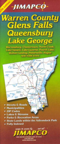 Buy map Warren County, New York by Jimapco