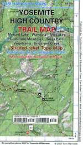 Buy map Yosemite High Country Trail Map by Tom Harrison Maps