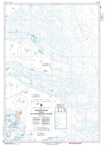 Buy map Nunaksuk Island to/a Calf, Cow and/et Bull Islands by Canadian Hydrographic Service