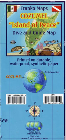 Buy map Caribbean Map, Cozumel Guide and Dive, folded, 2011 by Frankos Maps Ltd.