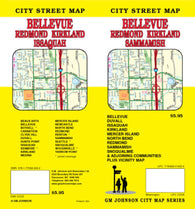 Buy map Bellevue, Redmond, Kirkland and Sammamish, Washington by GM Johnson