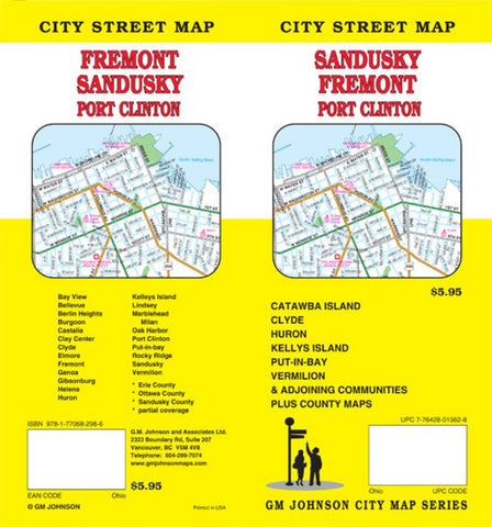 Buy map Sandusky, Fremont and Port Clinton, Ohio by GM Johnson