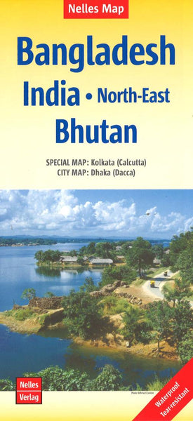 Buy map Northeast India with Bangladesh and Bhutan