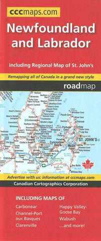 Buy map Newfoundland and Labrador Road Map by Canadian Cartographics Corporation