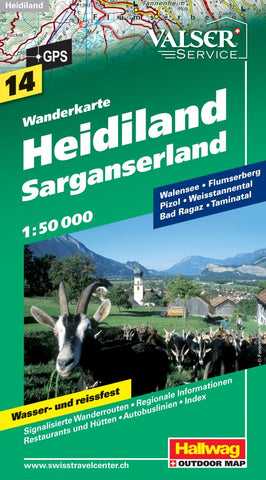 Buy map Heidiland and Sarganserland Hiking Map by Hallwag