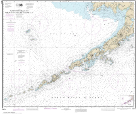 Buy map Alaska Peninsula and Aleutian Islands to Seguam Pass (16011-38) by NOAA