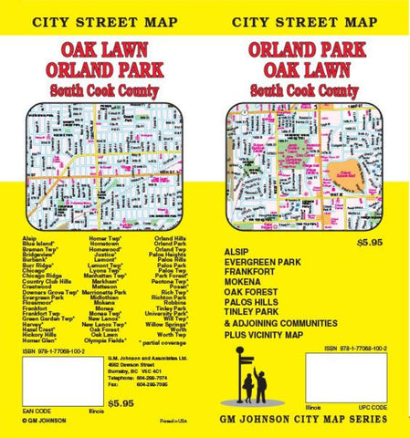 Buy map Orland Park, Oak Lawn and South Cook County, Illinois by GM Johnson