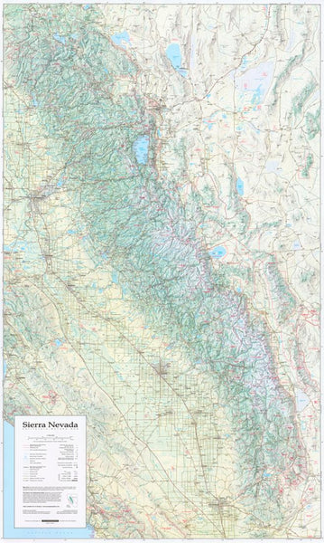 Buy map Sierra Nevada, California and Nevada, laminated by Imus Geographics