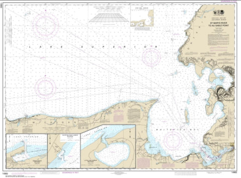 Buy map St. Marys River to Au Sable Point; Whitefish Point; Little Lake Harbors; Grand Marais Harbor (14962-21) by NOAA