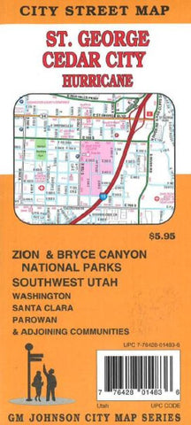 Buy map St. George, Cedar City and Hurricane, Utah by GM Johnson