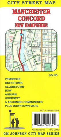 Buy map Manchester and Concord, New Hampshire by GM Johnson