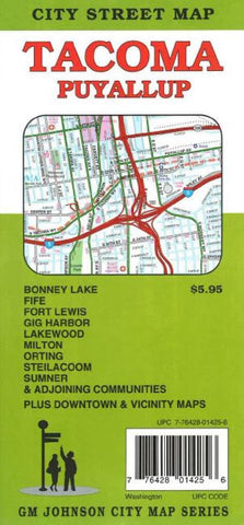 Buy map Tacoma and Puyallup, Washington by GM Johnson