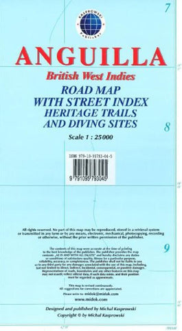Buy map Anguilla, British West Indies, Road Map by Kasprowski Publisher