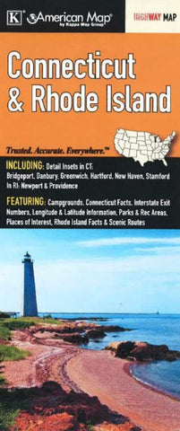 Buy map Connecticut and Rhode Island by Kappa Map Group