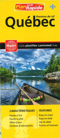 Buy map Quebec Province Laminated map by MapArt Publishing
