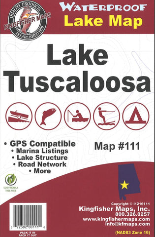 Buy map Lake Tuscaloosa, AL Fishing Map