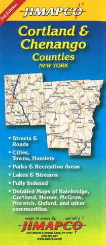 Buy map Cortland and Chenango Counties, New York by Jimapco