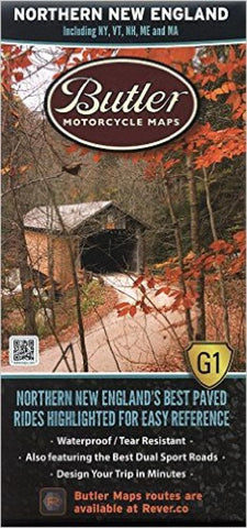 Buy map Northern New England, Butler Motorcyle Map G1 by Butler Motorcycle Maps