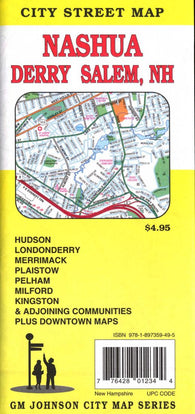 Buy map Nashua, Salem, Derry, New Hampshire by GM Johnson