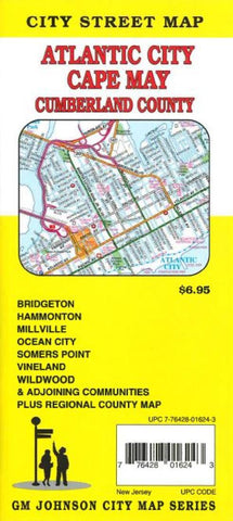 Buy map Atlantic City, Cape May, + Cumberland County, NJ by GM Johnson