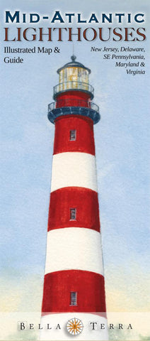 Buy map Mid-Atlantic Lighthouses Map by Bella Terra Publishing LLC