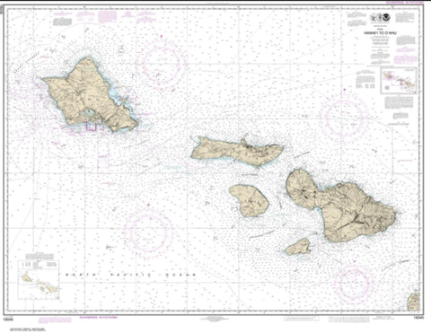Buy map Hawai‘i to O‘ahu (19340-27) by NOAA