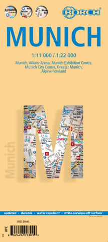 Buy map Munich : 1:11 000 / 1:22 000 : Munich, Allianz Arena, Munch Exhibition Centre, Munich City Centre, Greater Munich, Alpine Foreland = München : 1:11 000 / 1:22 000 : München, Allianz Arena, München, München City, Großraum München, Voralpenland