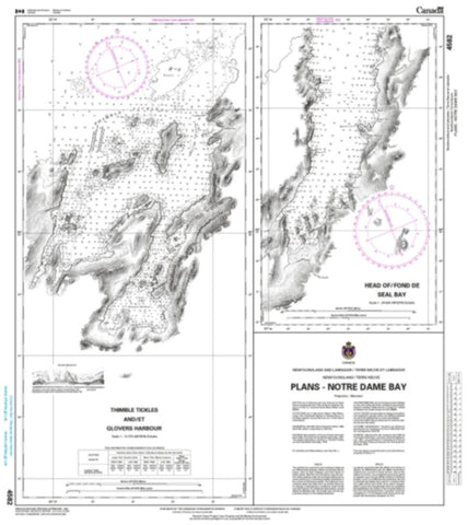 Buy map Plans in Notre Dame Bay by Canadian Hydrographic Service