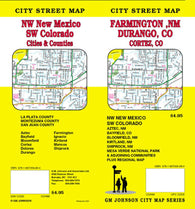 Buy map Durango and Cortez, Colorado plus Farmington, Aztec and Bloomfield, New Mexico by GM Johnson