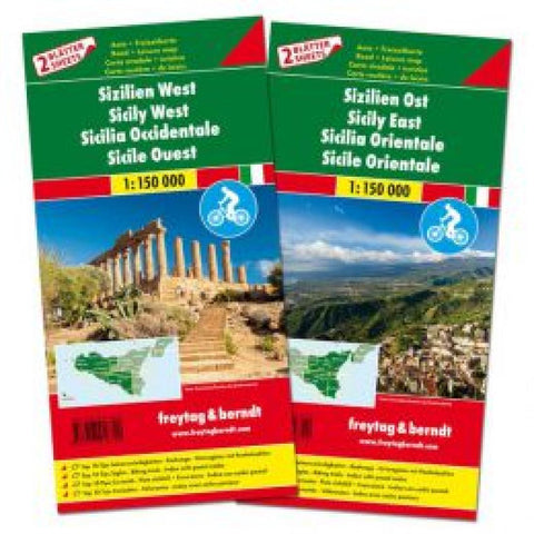 Buy map Sicily Map Pack, East and West + Top 10 Booklet by Freytag und Berndt
