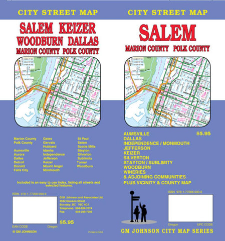 Buy map Salem, Marion and Polk Counties, Oregon by GM Johnson