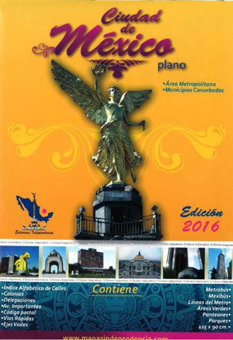 Buy map Mexico City, Mexico, 2016 Edition Metropolitan Area Map by Ediciones Independencia