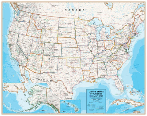 Buy map Hemispheres Contemporary Series USA Wall Map, laminated edition