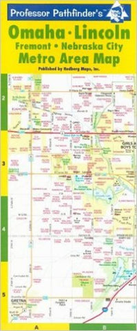 Buy map Omaha and Lincoln, Nebraska, laminated by Hedberg Maps