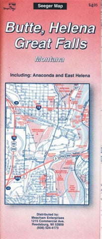 Buy map Butte, Helena and Great Falls, Montana by The Seeger Map Company Inc.