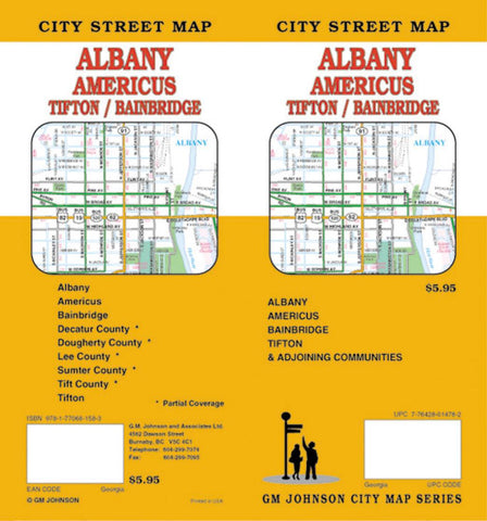 Buy map Albany, Americus, Tifton and Bainbridge, Georgia by GM Johnson