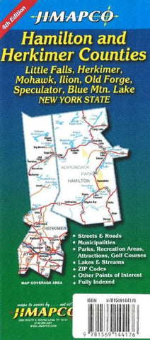 Buy map Hamilton and Herkimer Counties, New York by Jimapco
