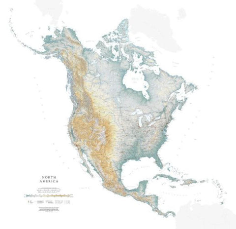 Buy map North America, Physical by Raven Press