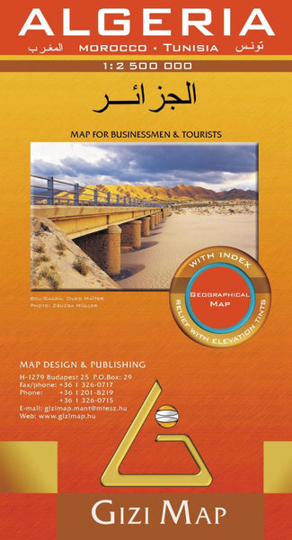 Buy map Algeria, Morocco, Tunisia, Geographical Map by GiziMap