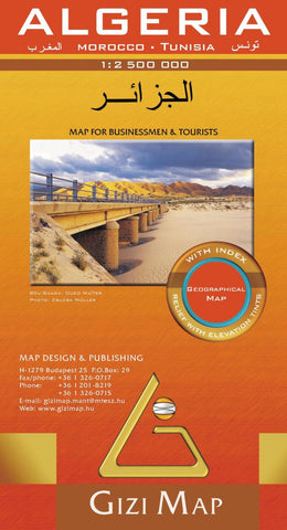 Buy map Algeria, Morocco, Tunisia, Geographical Map by GiziMap