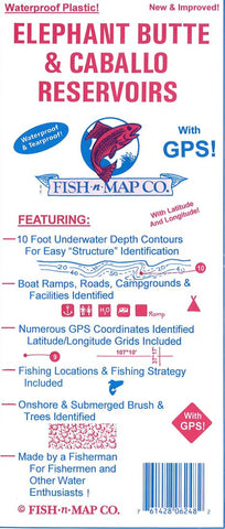 Buy map Elephant Butte & Caballo Reservoirs Reservoirs Fishing Map