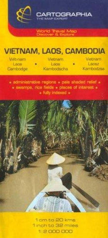 Buy map Vietnam, Laos and Cambodia by Cartographia
