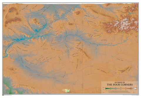 Buy map Geographic Image of the Four Corners by Time Traveler Maps