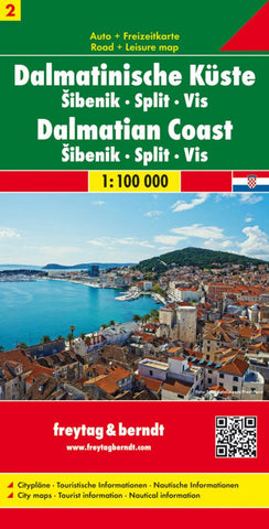 Buy map Croatia, Dalmatian Coast, Sibenik, Split and Vis by Freytag-Berndt und Artaria