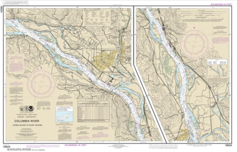 Buy map Columbia River Crims Island to Saint Helens (18524-37) by NOAA