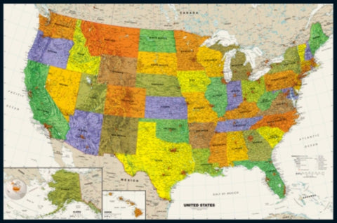Buy map USA, Pol, Tyvek, 33x53, Tubed
