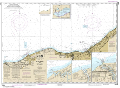 Buy map Moss Point to Vermilion; Beaver Creek; Vermilion Harbor; Rocky River (14826-28) by NOAA