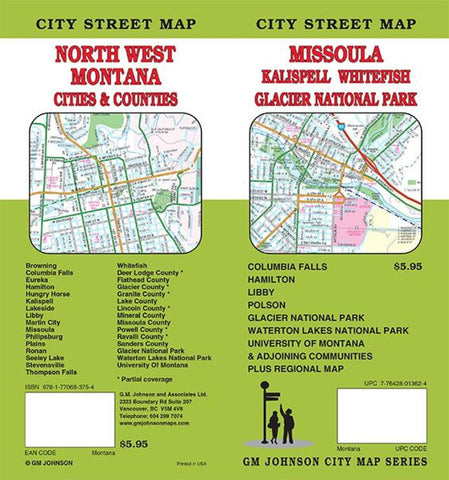 Buy map Missoula, Kalispell, Whitefish and Glacier National Park, Montana by GM Johnson