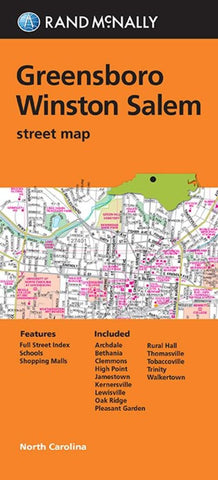 Buy map Greensboro & Winston-Salem, North Carolina by Rand McNally