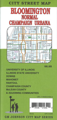 Buy map Bloomington, Normal, Champaign and Urbana, Illinois by GM Johnson